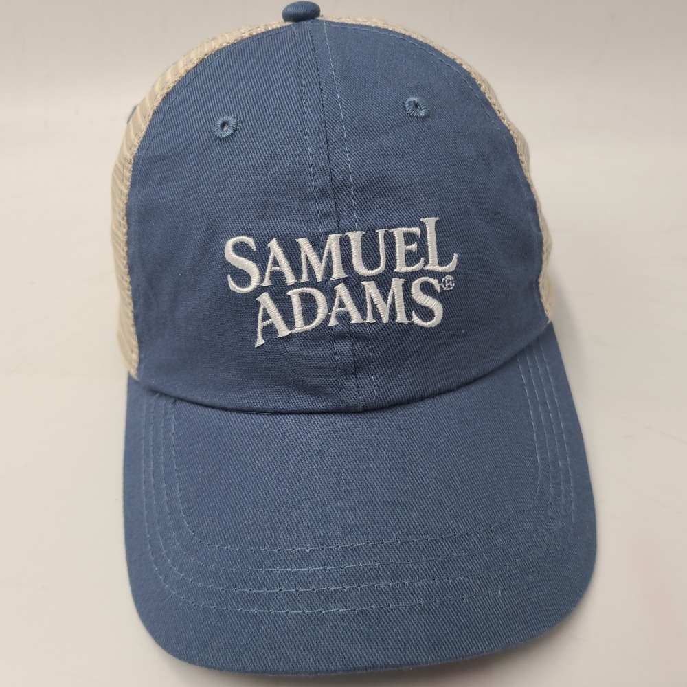 Samuel Adams Hat Snapback Trucker Mesh‎ Blue Beige Beer Brewery Logo Casual Men